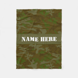 Khaki Green Custom Camo Throw Blanket