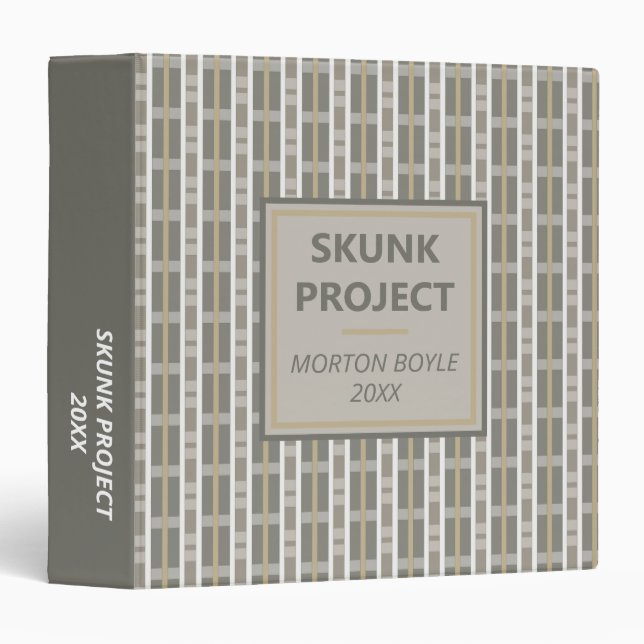 Khaki & Grey Geometric Project Binder (Front/Spine)