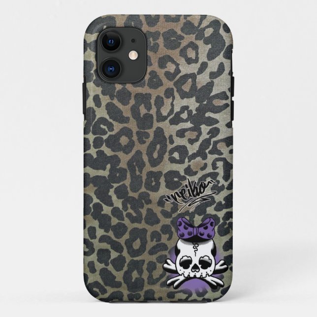 Khaki Leopard Dokuro-Chan Case-Mate iPhone Case (Back)