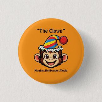 Khaki Macaque Monkey Button - The Clown