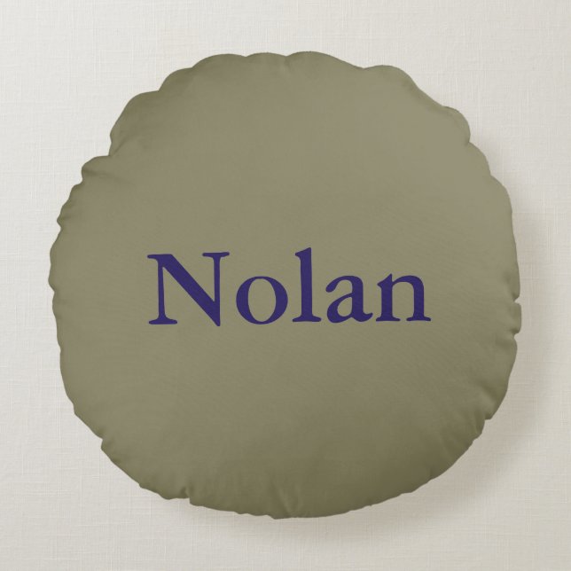 Khaki/Navy Cotton RoundPillow (16") - HAMbyWG Round Pillow (Front)