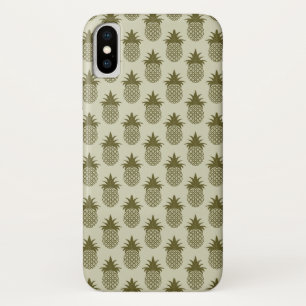 Khaki Pineapple Pattern iPhone X Case
