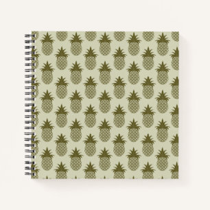 Khaki Pineapple Pattern Notebook