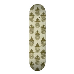 Khaki Pineapple Pattern Skateboard