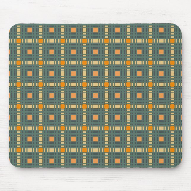 Khaki plaid tartan mouse pad, desk mat mouse pad (Front)