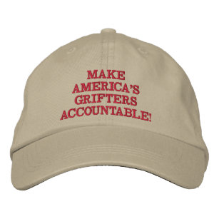 Khaki / Red Make America's Grifters Accountable! Embroidered Hat