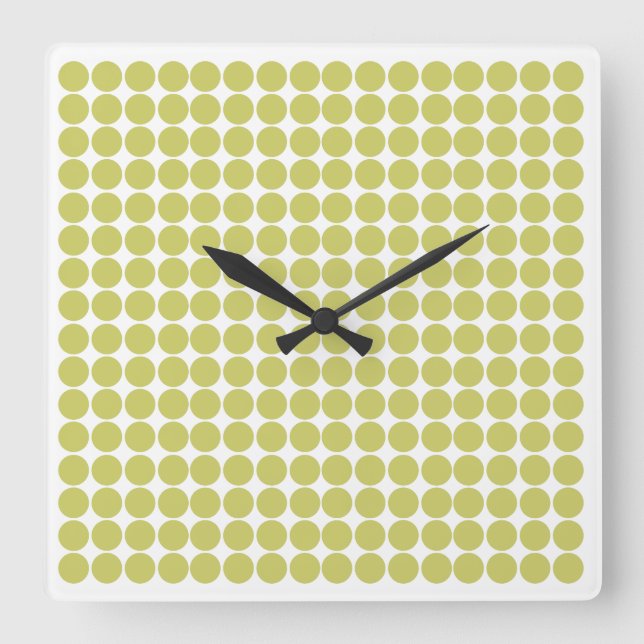 Khaki Safari Dot Square Wall Clock (Front)