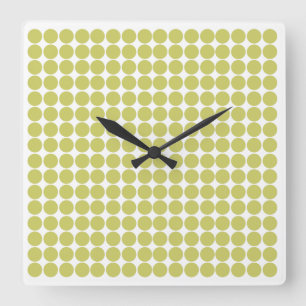 Khaki Safari Dot Square Wall Clock