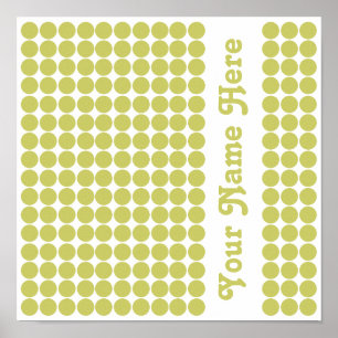 Khaki Safari Dot with name Poster