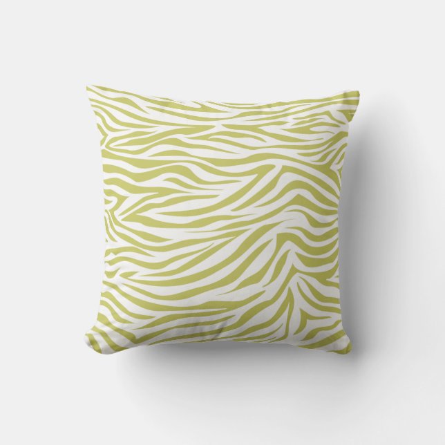 Khaki Safari Zebra Throw Pillow (Front)