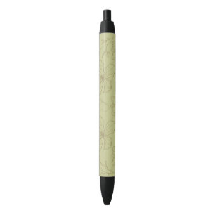 Khaki & Sage Green Boho Floral Black Ink Pen