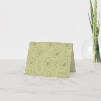 Khaki & Sage Green Boho Floral Thank You Card