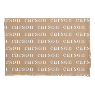Khaki Sand Simple Personalized Repeating Name Pillowcase