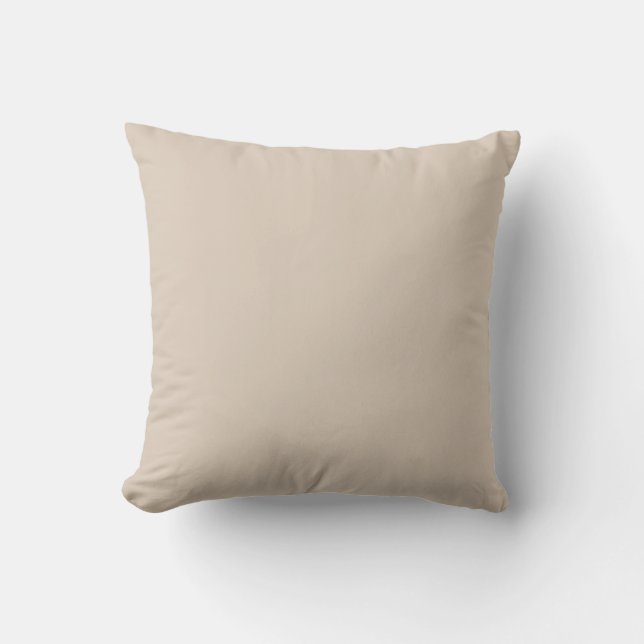 Khaki Solid Color, Cushion, Modern, Simple, Elegan Throw Pillow (Front)