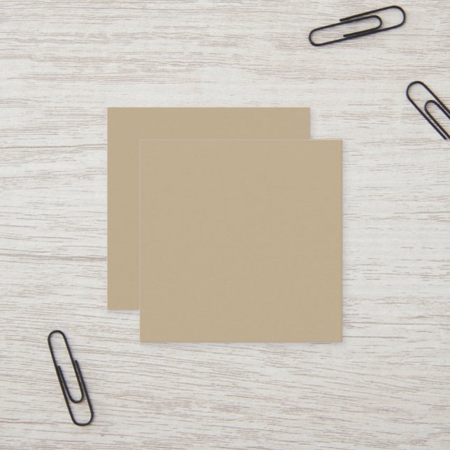 Khaki Square Business Card (Front/Back In Situ)