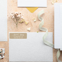 Khaki Stylized Names Wedding Address