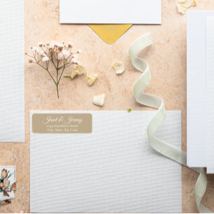 Khaki Stylized Names Wedding Address
