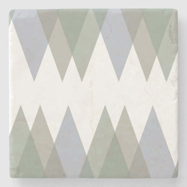 Khaki triangles stone coaster (Front)
