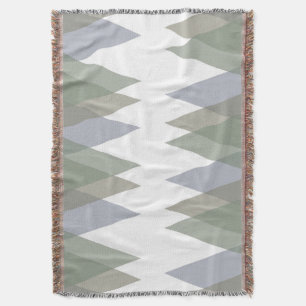 Khaki triangles throw blanket