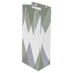 Khaki triangles wine gift bag