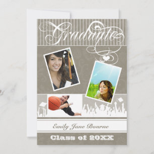 Khaki Warm Grey Senior Picture Class of Announcement