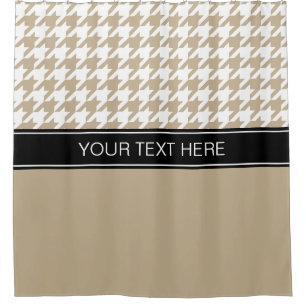 Khaki White Houndstooth CB Black Name Monogram