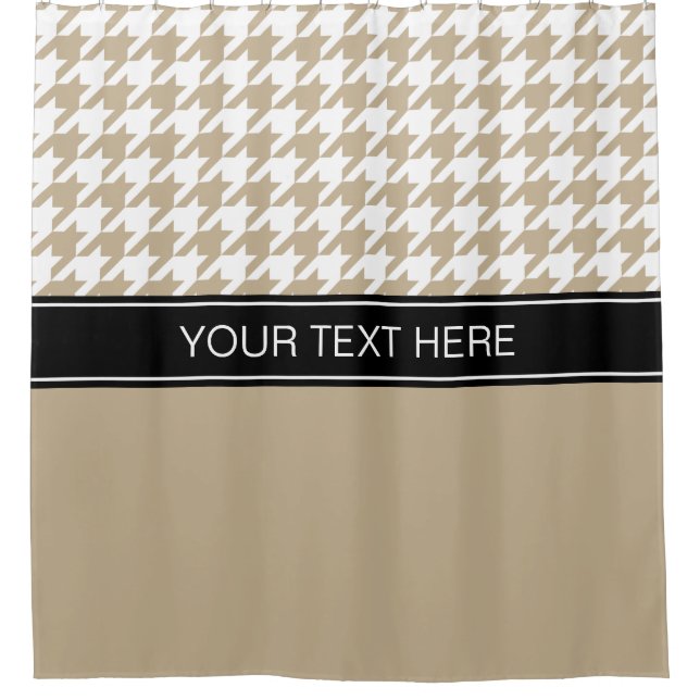 Khaki White Houndstooth CB Black Name Monogram (Front)