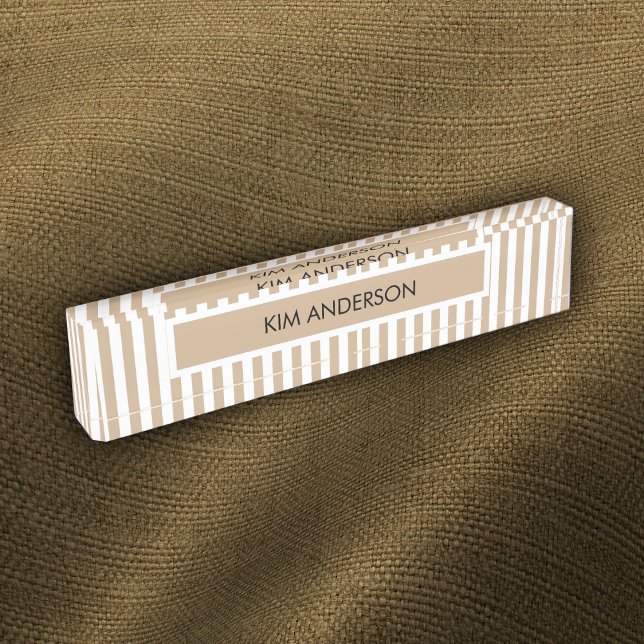 Khaki White Stripe Nameplate (Creator Uploaded)
