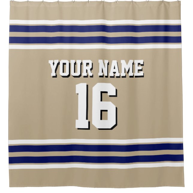Khaki with Navy White Stripes Sports Jersey (Front)