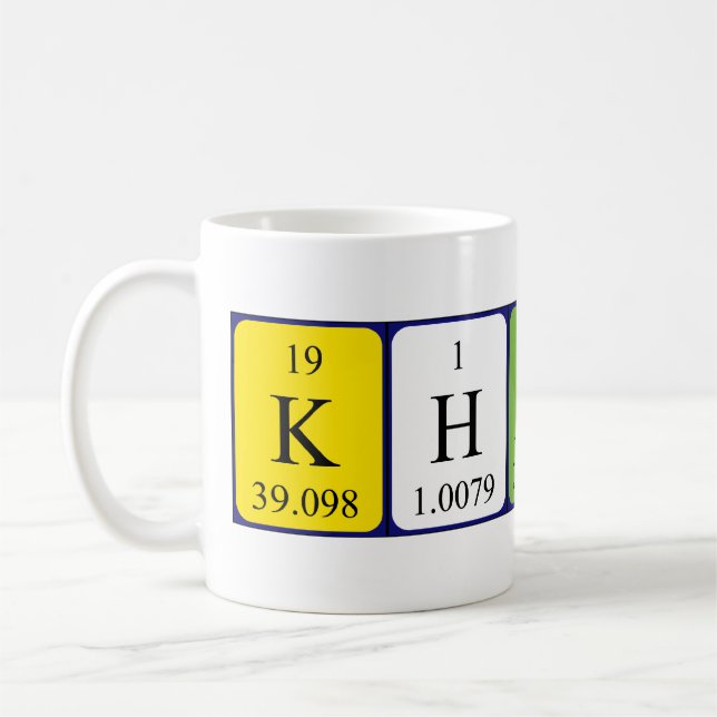 Khalid tasse de nom de table périodique (Gauche)