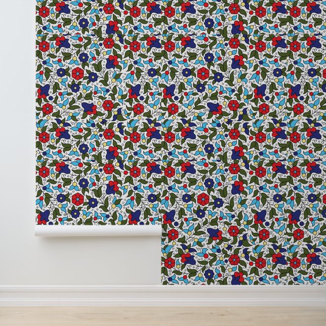 Khalil Hebron Middle Eastern Ceramic Inspired Wallpaper (Application)