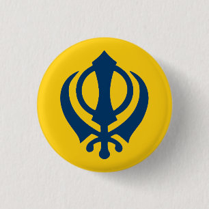 Khalistan flag (proposed) 1 inch round button