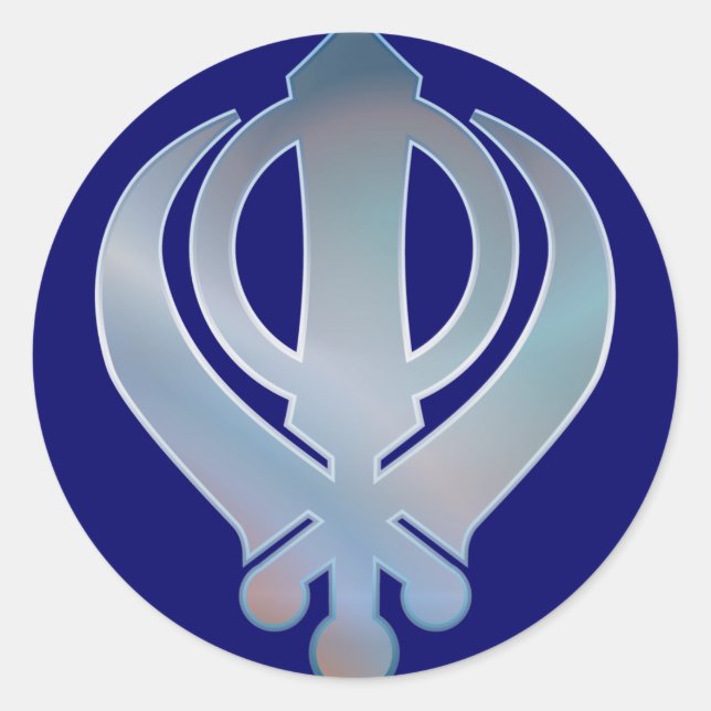 Khanda Classic Round Sticker (Front)
