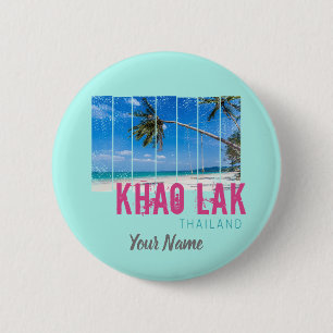 Khao Lak Phang-Nga Thailand Vintage Beach Souvenir 2 Inch Round Button