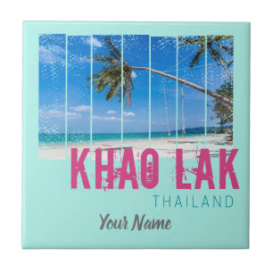 Khao Lak Phang-Nga Thailand Vintage Beach Souvenir Tile