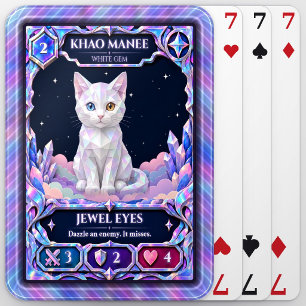 Khao Manee Cat, Rainbow Foil Art Playing Cards