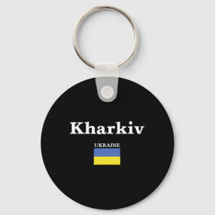 Kharkiv Ukraine And The Ukrainian Flag Of Ukraine  Keychain