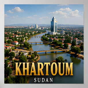 Khartoum Blue Nile and White Nile Confluence Poster