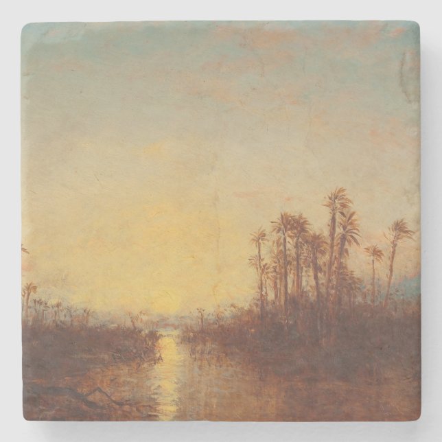 Khartoum, Coucher De Soleil – Félix Ziem Stone Coaster (Front)