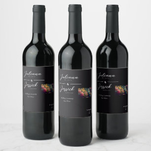 Khem Hummingbird Wedding Wine Bottle Luxe Label