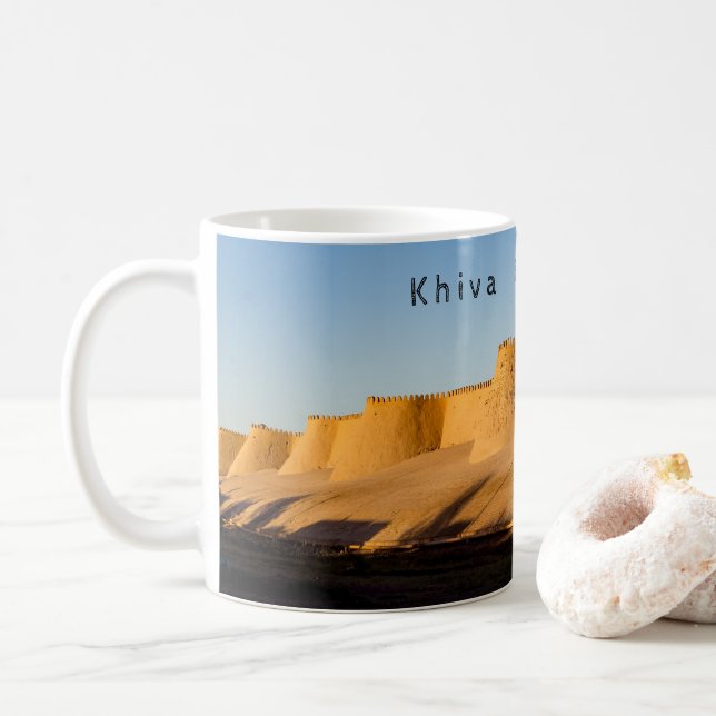 Khiva City Wall - Uzbekistan Coffee Mug (With Donut)