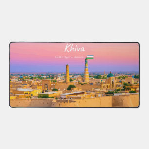 Khiva, Uzbekistan - Ancient Fortress Skyline Desk Mat