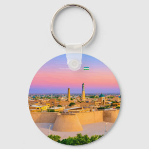 Khiva, Uzbekistan - Ancient Fortress Skyline Keychain