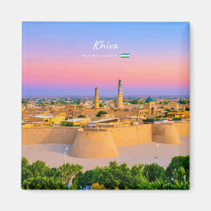 Khiva, Uzbekistan - Ancient Fortress Skyline Magnet