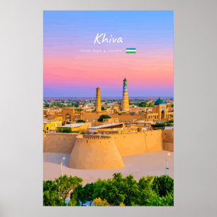 Khiva, Uzbekistan - Ancient Fortress Skyline Poster