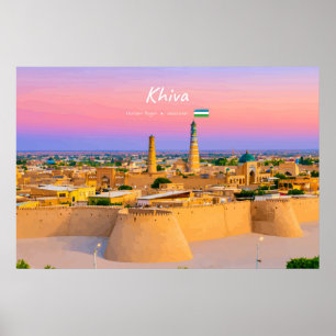 Khiva, Uzbekistan - Ancient Fortress Skyline Poster