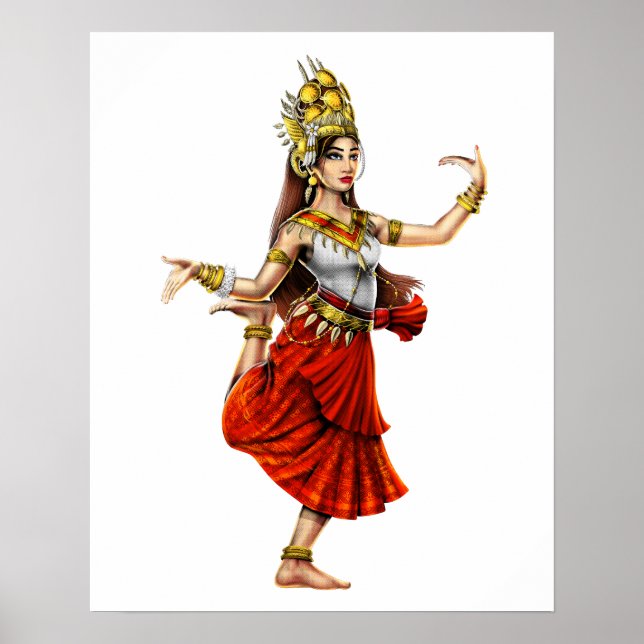 Khmer Cambodian Apsara Dancer Poster (Front)