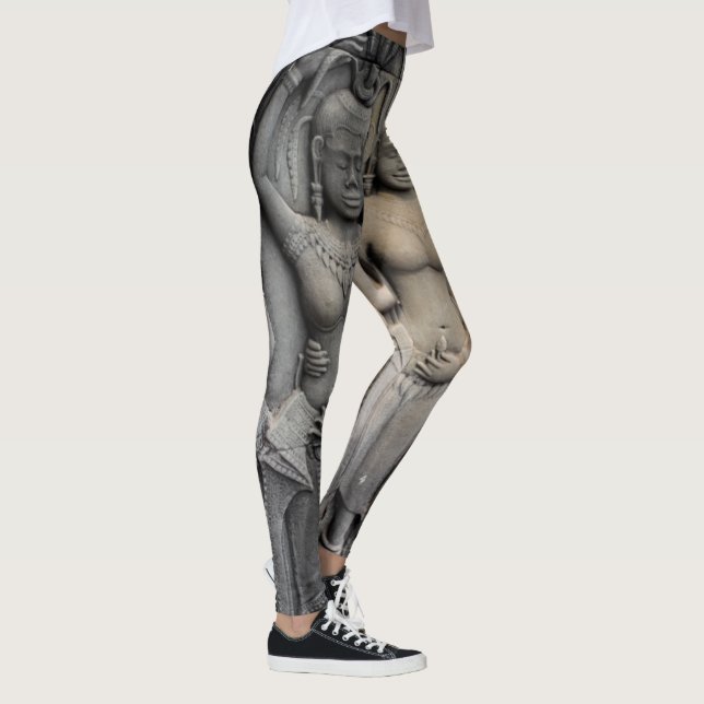 Khmer Devatas From Angkor, Cambodia Leggings (Right)