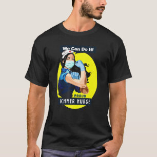 Khmer Proud Frontline Worker Rosie Riveter Nurse D T-Shirt