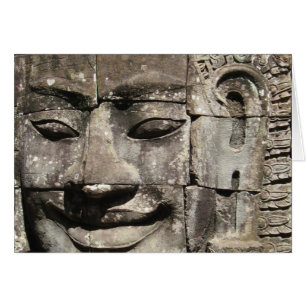 Khmer Stone Face ... Bayon Temple, Cambodge Card